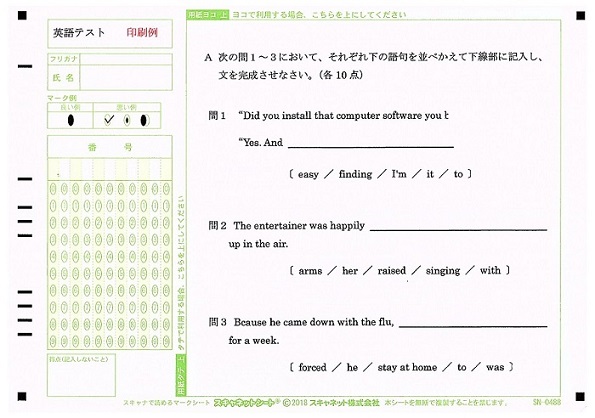 デジタル採点サンプル