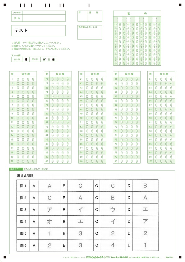 デジタル採点サンプル