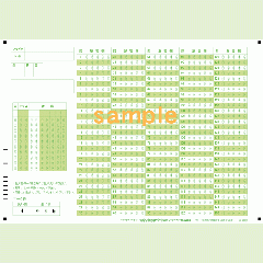 SN-0080　A4マークシート年クラス番号150問5択数字