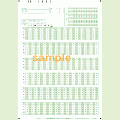 【100枚入り】SN-0162　A4マークシート番号150問5択数字(マークタテ並び)