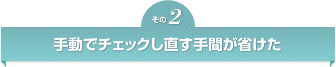 手動でチェックし直す手間が省けた