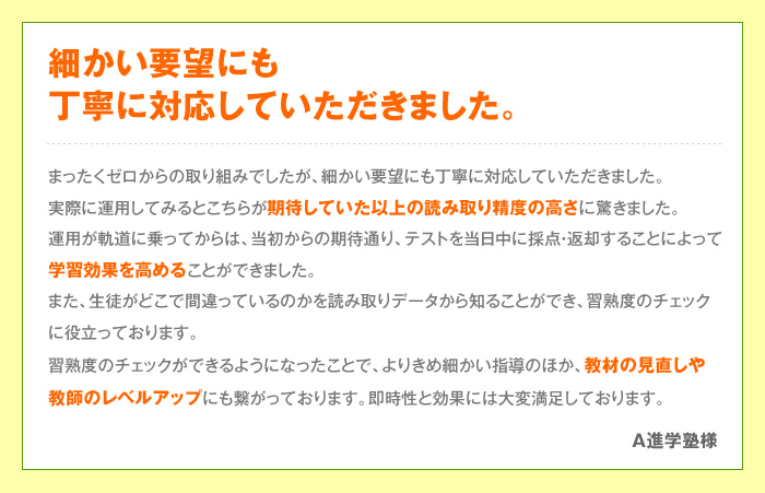 細かい要望にも丁寧に対応していただきました